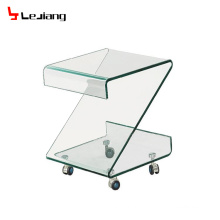 Free sample furniture designs bent glass with wheels coffee table centre tables